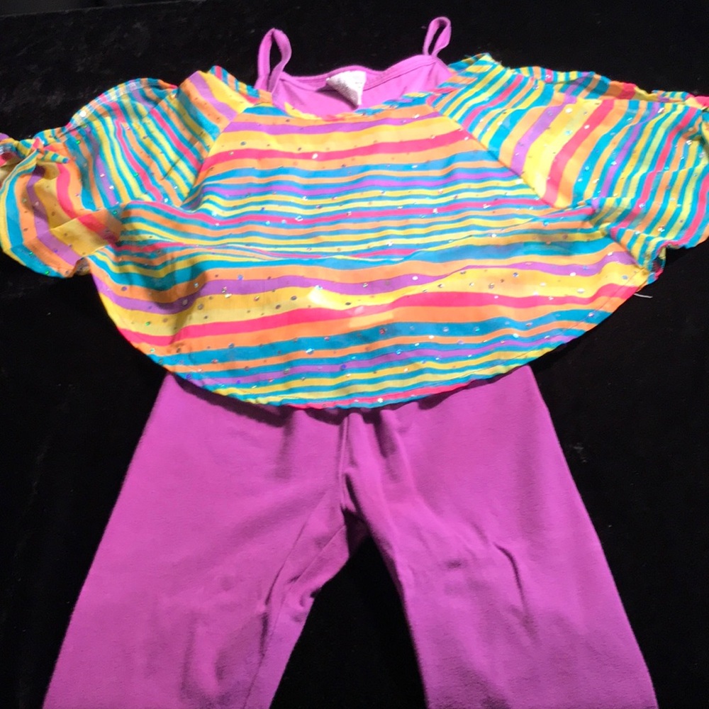 Multi colored sheer shawl with matching tank top